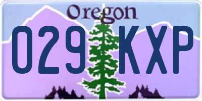 OR license plate 029KXP