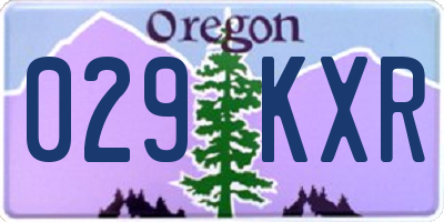 OR license plate 029KXR