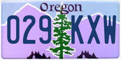 OR license plate 029KXW