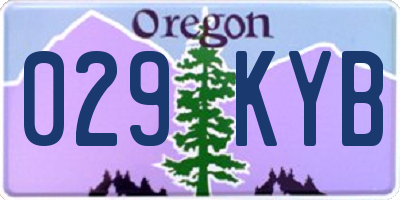 OR license plate 029KYB