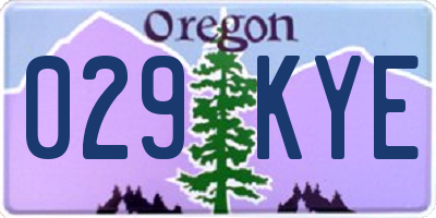 OR license plate 029KYE