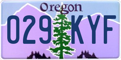 OR license plate 029KYF