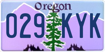 OR license plate 029KYK
