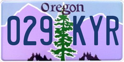 OR license plate 029KYR