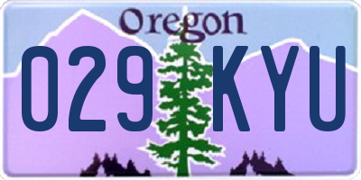 OR license plate 029KYU