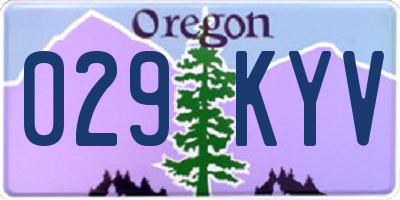 OR license plate 029KYV