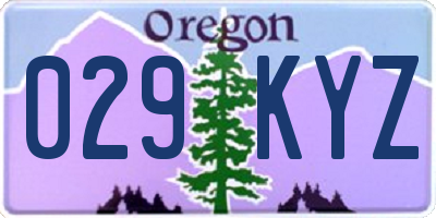 OR license plate 029KYZ