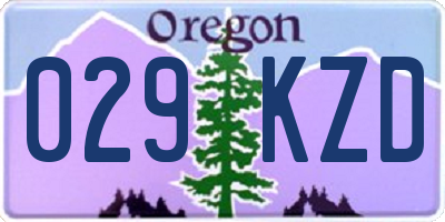 OR license plate 029KZD