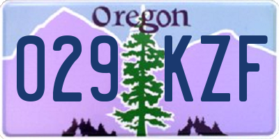 OR license plate 029KZF