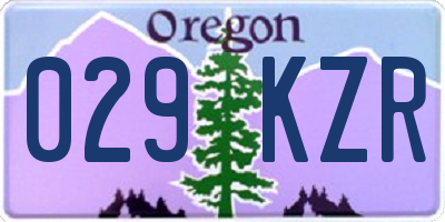 OR license plate 029KZR