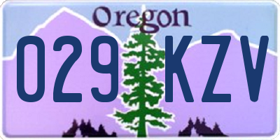 OR license plate 029KZV