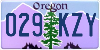 OR license plate 029KZY