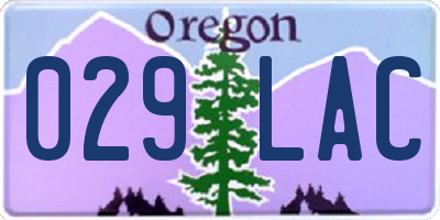 OR license plate 029LAC