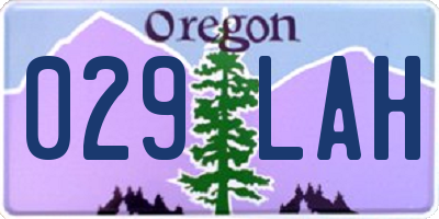 OR license plate 029LAH