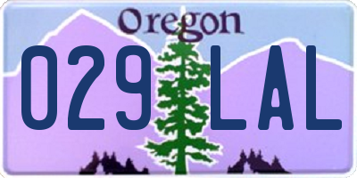 OR license plate 029LAL
