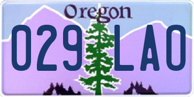 OR license plate 029LAO