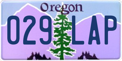 OR license plate 029LAP