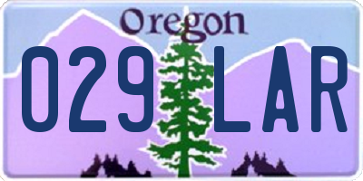 OR license plate 029LAR
