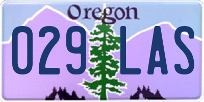 OR license plate 029LAS
