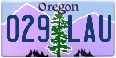 OR license plate 029LAU