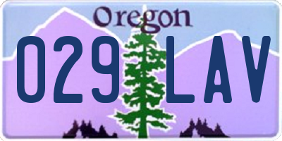 OR license plate 029LAV