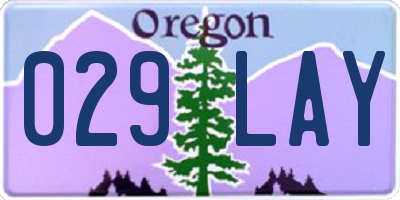 OR license plate 029LAY