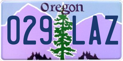 OR license plate 029LAZ