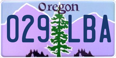OR license plate 029LBA
