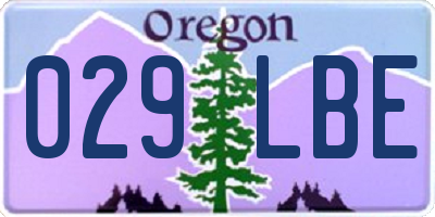 OR license plate 029LBE