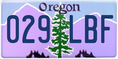 OR license plate 029LBF