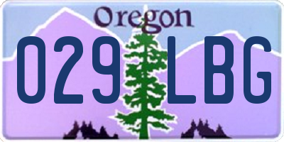 OR license plate 029LBG