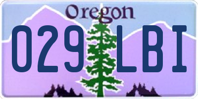 OR license plate 029LBI