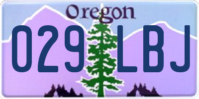 OR license plate 029LBJ