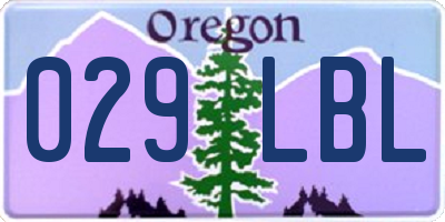 OR license plate 029LBL