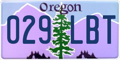 OR license plate 029LBT