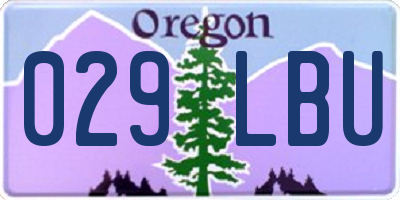 OR license plate 029LBU
