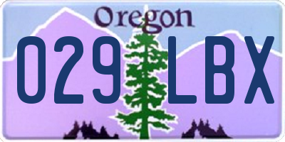 OR license plate 029LBX