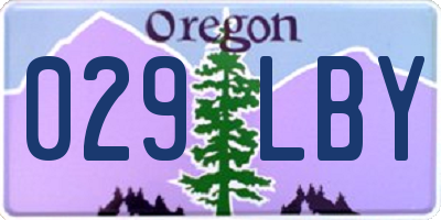 OR license plate 029LBY