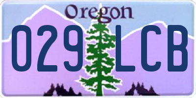 OR license plate 029LCB