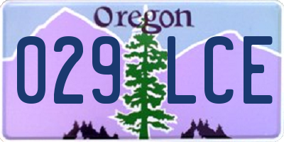 OR license plate 029LCE