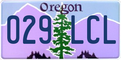 OR license plate 029LCL