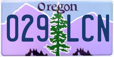 OR license plate 029LCN
