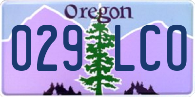 OR license plate 029LCO