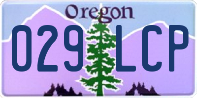 OR license plate 029LCP