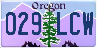 OR license plate 029LCW