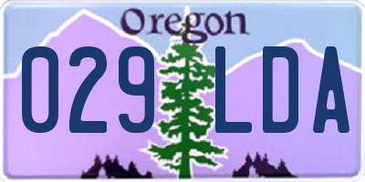 OR license plate 029LDA