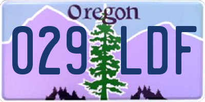 OR license plate 029LDF