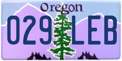 OR license plate 029LEB