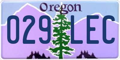 OR license plate 029LEC