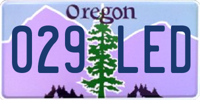 OR license plate 029LED